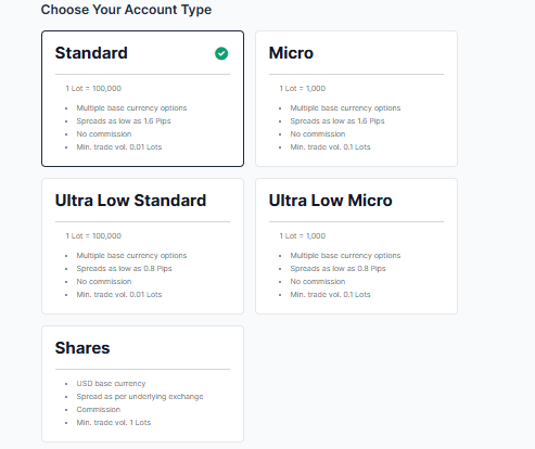 XM Broker most recent account types 2025